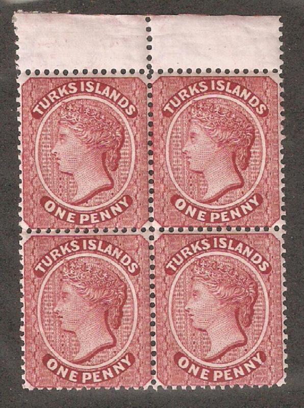 Turks Islands 1885-1895 Queen Victoria Blocks,Sc 48a//53,VF MNH**OG