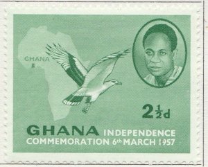 1957 GHANA 2 1/2DMH* Stamp A4P41F40126-