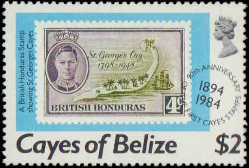 Belize - Cayes of Belize #18-21, Complete Set(4), 1984, Stamp on Stamp, Never...