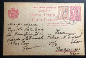1924 Iasi Romania Stationery postcard Cover To Vienna Austria