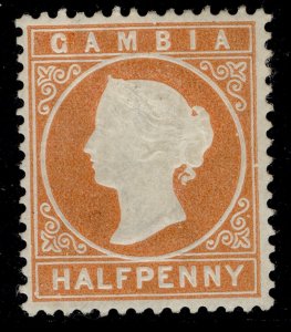 GAMBIA QV SG11B, ½d dull orange, M MINT. Cat £28.