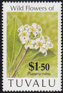 Tuvalu 1993 MNH Sc #628 $1.50 Plumeria rubra - Wild Flowers