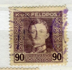AUSTRIA; 1917-18 early Karl I , KuK Feldpost issue used 90h. value