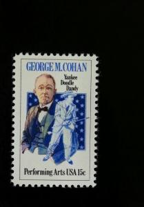 1978 15c George M. Cohan, Performing Yankee Doodle Dandy Scott 1756 Mint F/VF NH