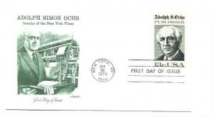 1700 Adolph S. Ochs Artmaster FDC