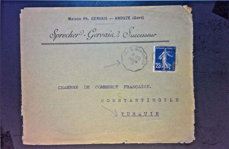 France 1913 Cover to Constantinople (3 Sides Cut) - Z1267