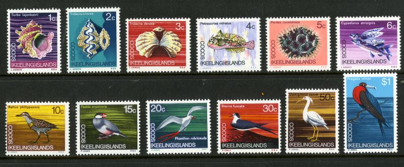 COCOS ISLAND 8-19 MNH SCV $9.00 BIN $5.00 MARINE LIFE