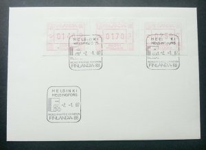 Finland FINLANDIA 88 World Philatelic Expo 1987 ATM (Frama Label stamp FDC) Rare