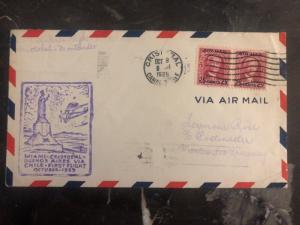 1929 Cristobal Canal Zone First Flight cover FFC To Montevideo Uruguay