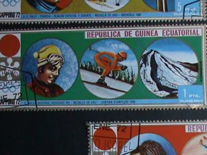 ​EQUATORIAL GUINEA STAMP:1972 WINTER OLYMPIC GAMES SAPPORO'72- CTO-STAMPS SET