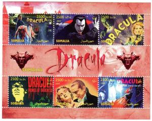 Somalia 2004  DRACULA - Bela Lugosi - HALLOWEEN  Sheetlet (6) Perforated MNH VF