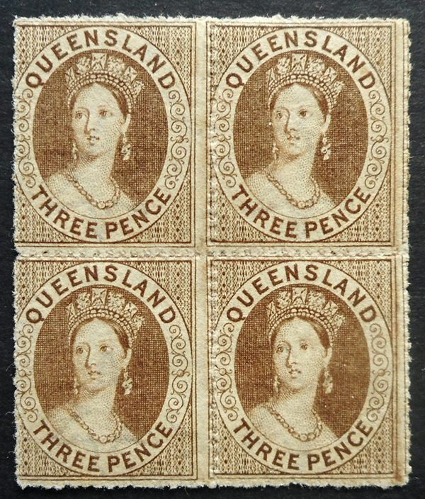 Queensland, Scott 9, Mint, block of 4