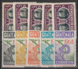 Guatemala SC 374-8, 399-403 Mint, Never Hinged.