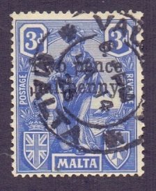 Malta #115  used  1925  2 1/2p on 3p