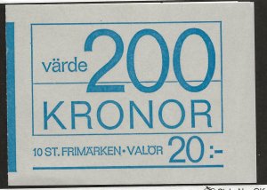 SWEDEN SC# C8 (H212.B FACET) COMP BKLT/10   FVF/MNH 1968