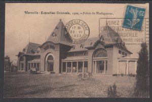 France Sc 168 on 1922 Marseille-Exposition Coloniale PPC