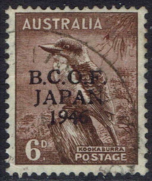 BCOF AUSTRALIA JAPAN OCCUPATION 1946 KOOKABURRA 6D USED