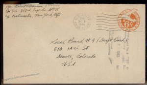 USA WWII APO Airmail Military Mail Cover 93814