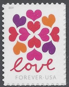 #5339 (50c Forever) Love Series Hearts Blossom 2019 Mint NH