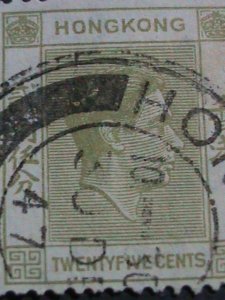 ​HONG KONG-1946 SC#160A-76 YEARS OLD-KING GEORGE VI- USED-VF-FANCY CANCEL RARE