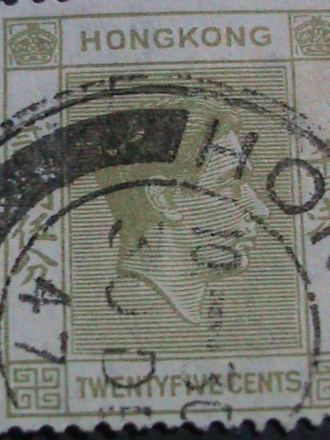 ​HONG KONG-1946 SC#160A-76 YEARS OLD-KING GEORGE VI- USED-VF-FANCY CANCEL RARE
