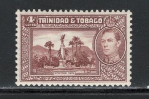 Trinidad and Tobago 1938 King George VI & Memorial Park 4c Scott # 53 MH