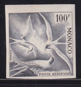 Monaco  #C41  MNH 1955 sea swallows 100fr Imperforated colour proof