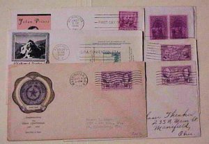 US  FDC  5 DIFF. 1936-1939 also #776 CAT.$74.00