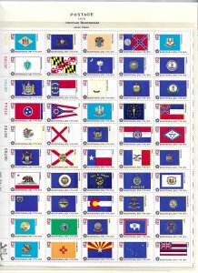 US # 1682A 1976 AMERICAN BICENTENNIAL ISSUE- STATE FLAGS PANE OF 50 MNH