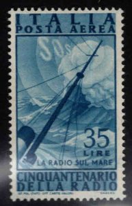 Italy Scott C120 MH* airmail  stamp commemorating  50th Anniversary of Radio