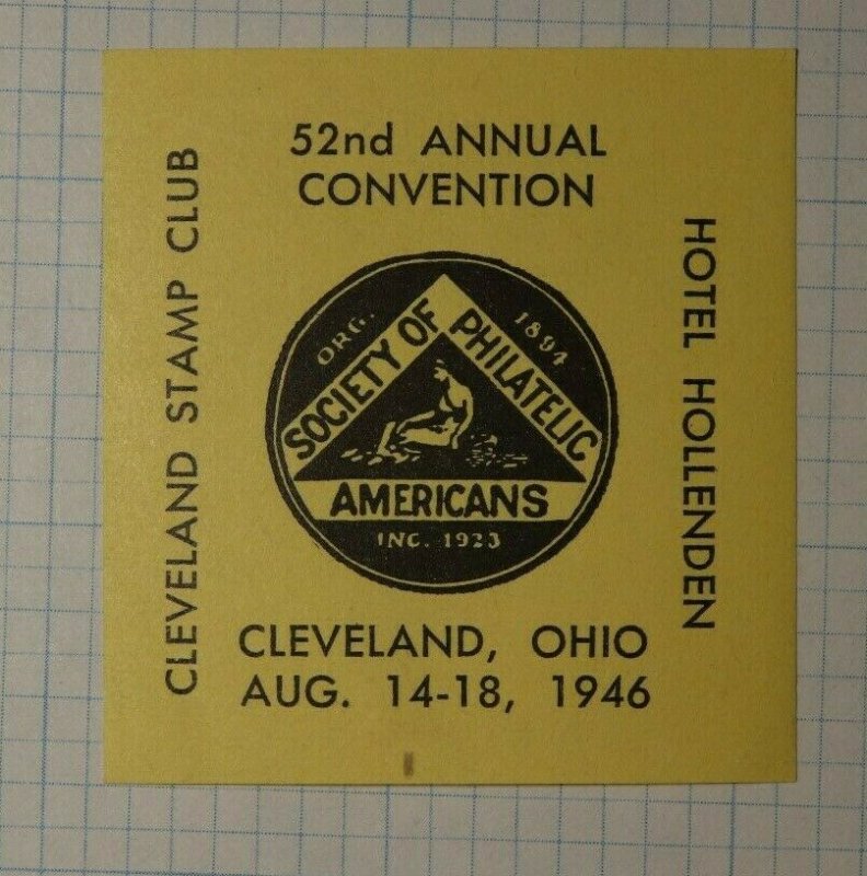 SPA Annual Convention 1946 Hotel Hollenden Cleveland OH Philatelic Souvenir Ad