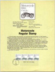 USPS SOUVENIR PAGE MOTORCYCLE REGULAR STAMP 1983