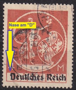GERMANY REICH [1920] MiNr 0135 IX ( O/used ) [01] Plattenfehler