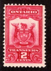 van Dam OST1a -MHOG - 1910-1926 Transfers - 2c carmine, Canada Revenue