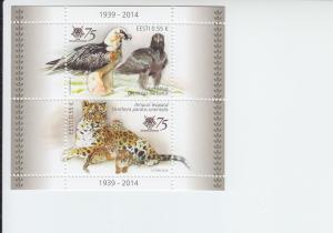 2014 Estonia Tallinn Zoo Leopard & Vulture SS (Scott766) MNH