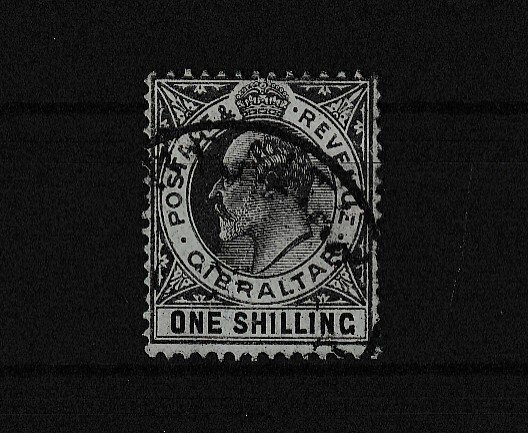 Gibraltar KEVII 1906 1/- SG71 Fine Used BP14674