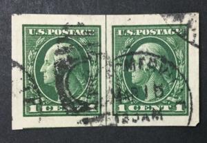 MOMEN: US #408 LINE PAIR USED SUPERB #24635