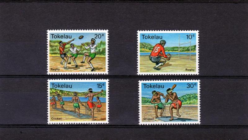 Tokelau 1979 CRICKET & RUGBY set (4) Perforated Mint (NH)