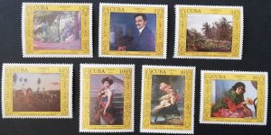 CUBA Sc# 2994-2999  PAINTINGS - SAN ALEJANDRO ART SCHOOL Cpl set of 7 1988  MNH