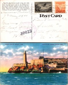 1944 Cuba Picture Postcard + US Censorshp Cancel ( Postal History ), 1944