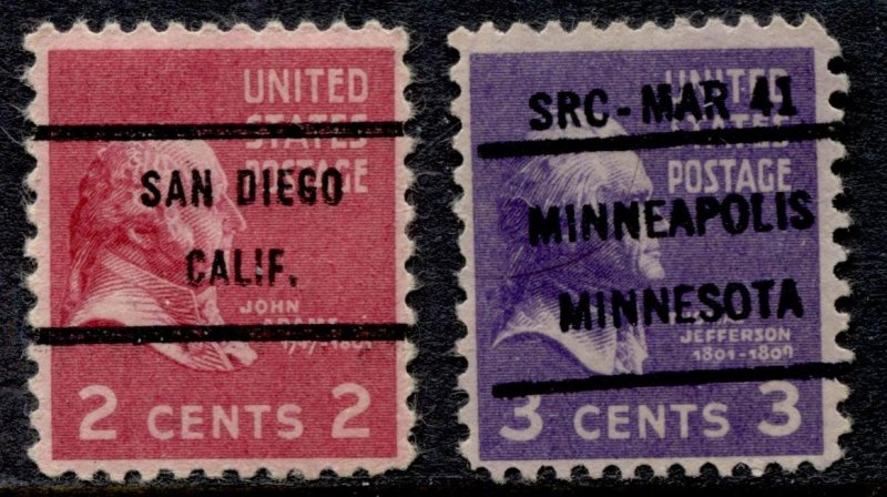 US Stamps #806 - 807 USED PRE-CANCELS