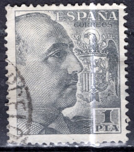 Spain; 1951; Sc. # 702a; Used Single Stamp w/o Imprint, Perf 13 x 13 1/4