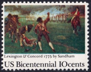 SC#1563 10¢ Lexington & Concord 1775 by Sandham (1975) MNH