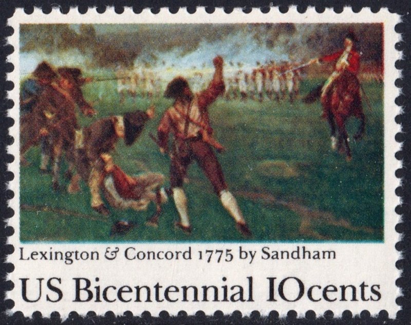 SC#1563 10¢ Lexington & Concord 1775 by Sandham (1975) MNH