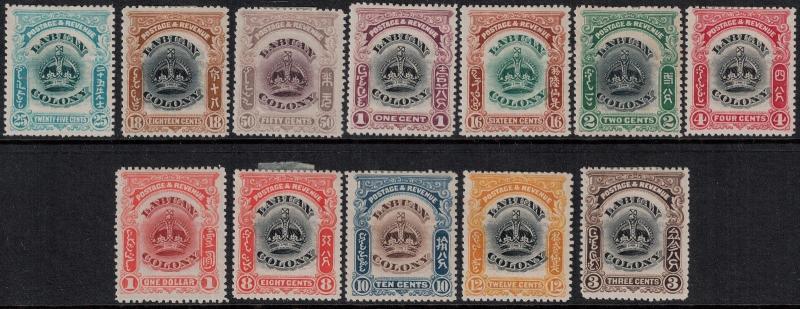 Labuan 1902-1909 SC 99A-109 Set H CV $98.50