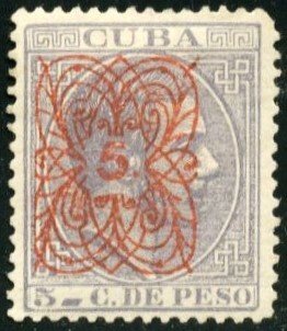 CUBA #109, UNUSED HINGED - 1883 - CUB007
