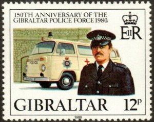Gibraltar 388 - Mint-NH - 12p Police Officer / Ambulance (1980) (cv $0.60)