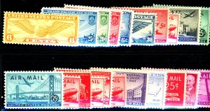 U.S. #C19-C24, C32-46 AIRMAIL SET MNH