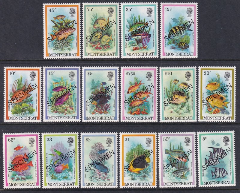 Montserrat 445-460 Fish Specimens MNH VF