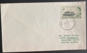 1968 Tristan Da Cunha cover To Wildenheid Germany HMS Cilicia Stamp